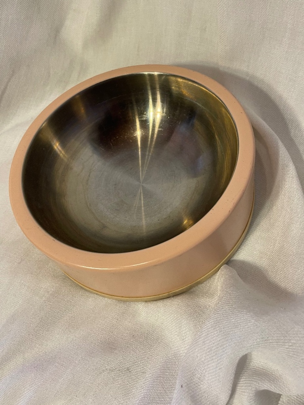 Pink Stainless Steel Pet Bowl with Non-Slip Base